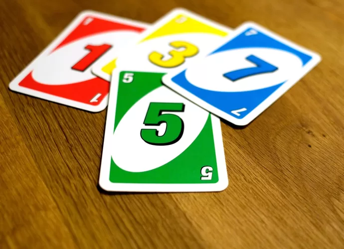 uno cards on table